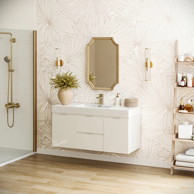 Valencia 48" Wall Mount Single Sink Bathroom Vanity with Top and Sink (Faucet Not Included)