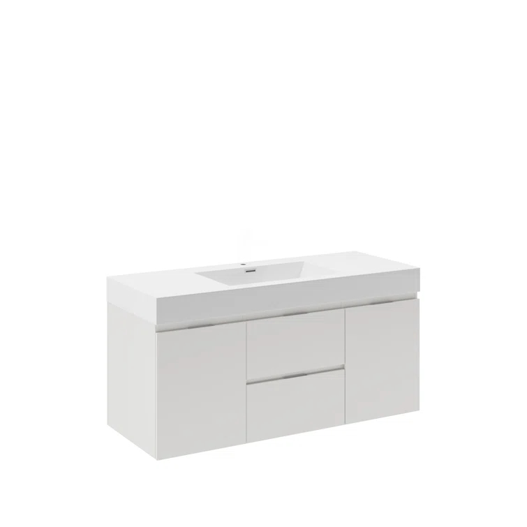 Valencia 48" Wall Mount Single Sink Bathroom Vanity with Top and Sink (Faucet Not Included)