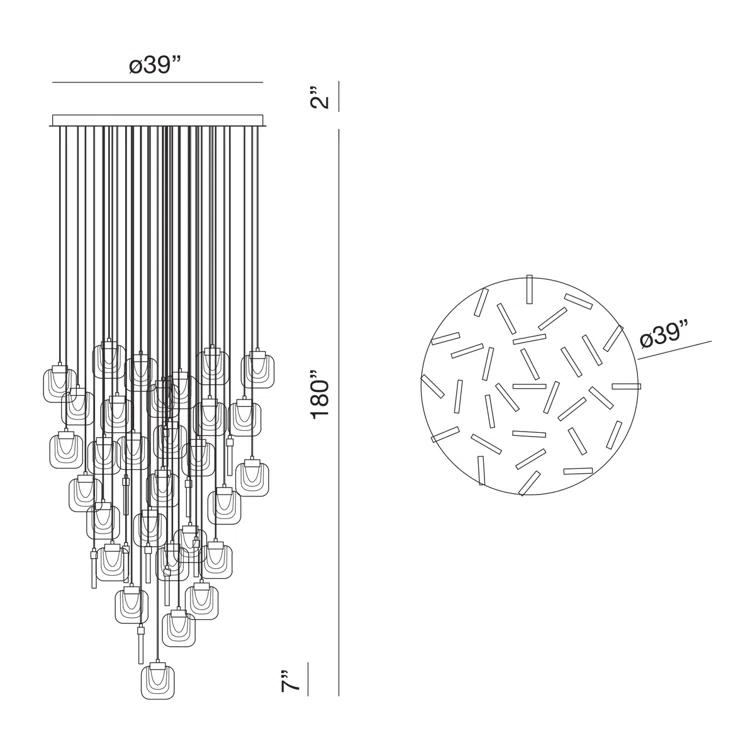 31 - Light Dimmable LED Round / Oval Chandelier
