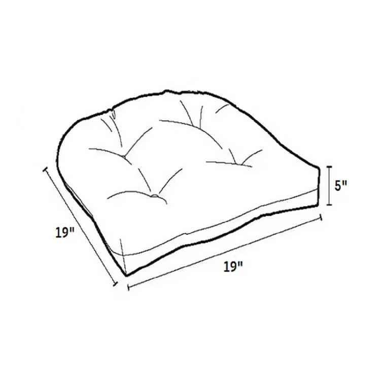 Premium Patio Tufted Outdoor Solid Chair Cushions, 19" x 19"