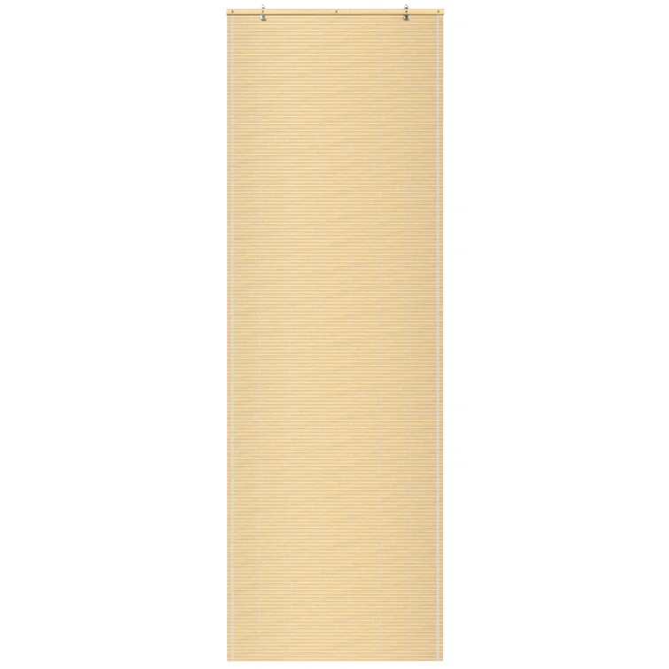 Oriental Furniture Cordless Light Filtering Bamboo Roman Window Shades, Beige, 2" x 24"