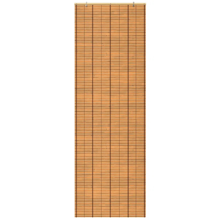 Burnt Bamboo Cordless Window Shade - Two-tone Honey 24" W