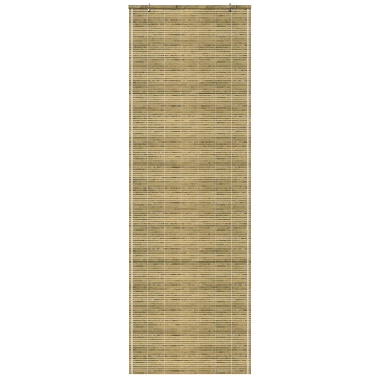 Oriental Furniture Cordless Light Filtering Bamboo Roman Window Shades, Beige, 2" x 24"