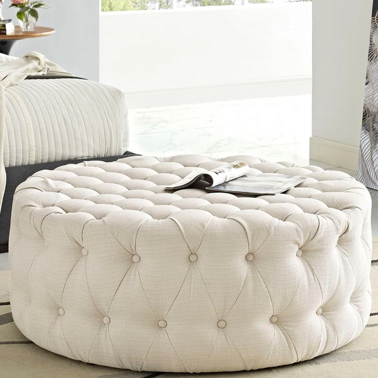 Modway Copper Grove Harrison Blue Amour Fabric Ottoman