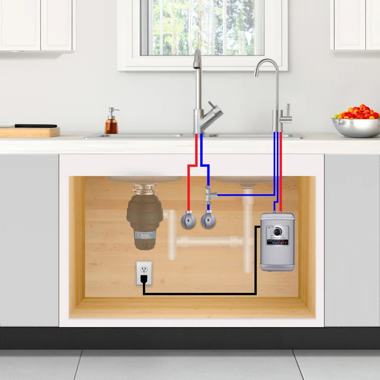 RH150 Instant Hot Water Dispenser System, Single-Handle Faucet with Under Sink Compact Tank