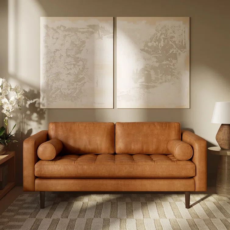 Napa 72'' Full-Grain Genuine Italian Leather Sofa