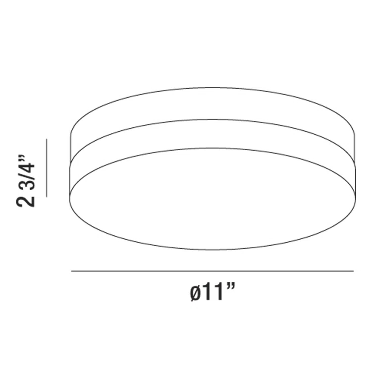 koss LED Flushmount - Large, Chrome, 1-Light