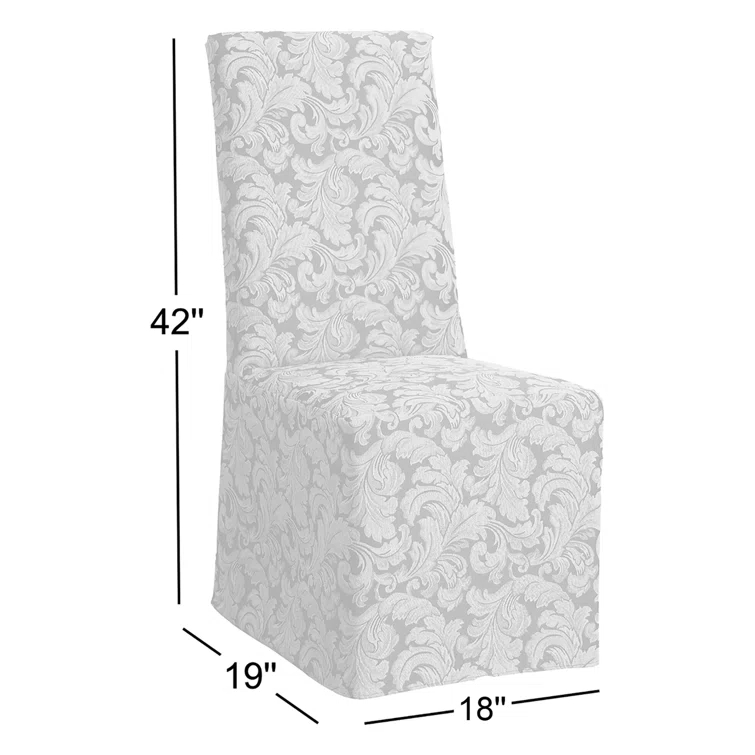 Scroll Classic Box Cushion Dining Chair Slipcover