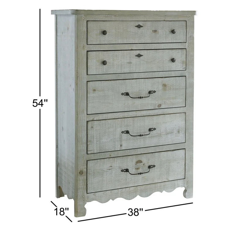 Thorin 5 Drawer 38" W Dresser