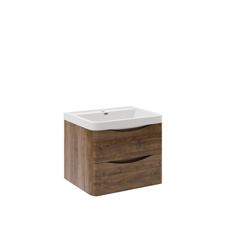 Tuscany 24" Wall Mount Modern Bathroom Vanity with Integrated Single Sink - Faucet Not Included