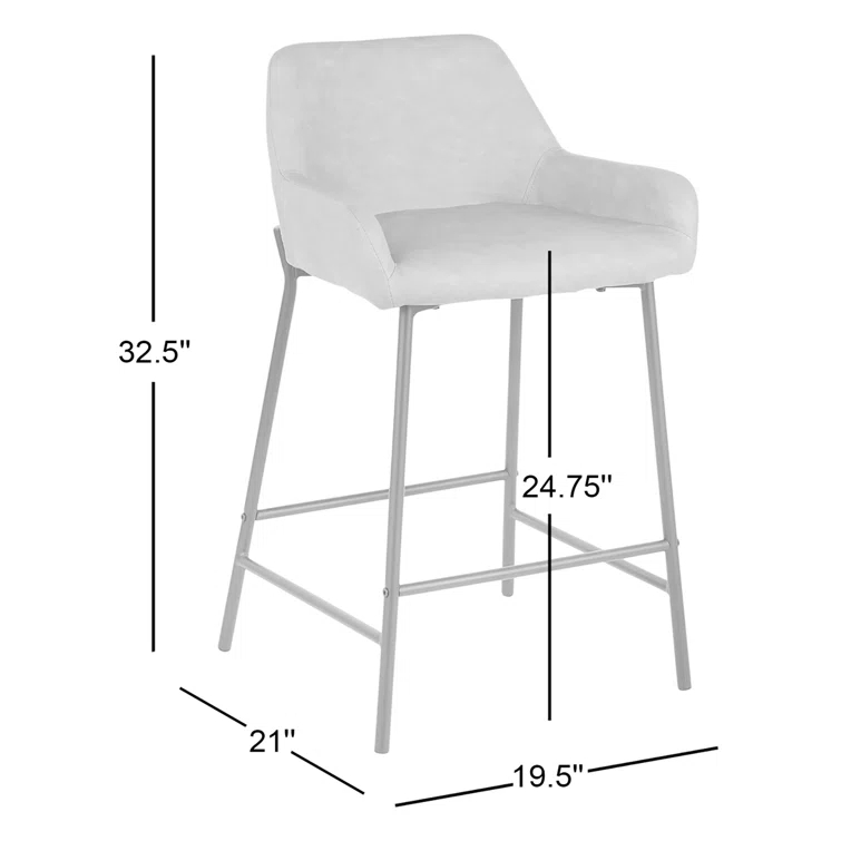 Greely Upholstered Counter Stool with Metal Frame
