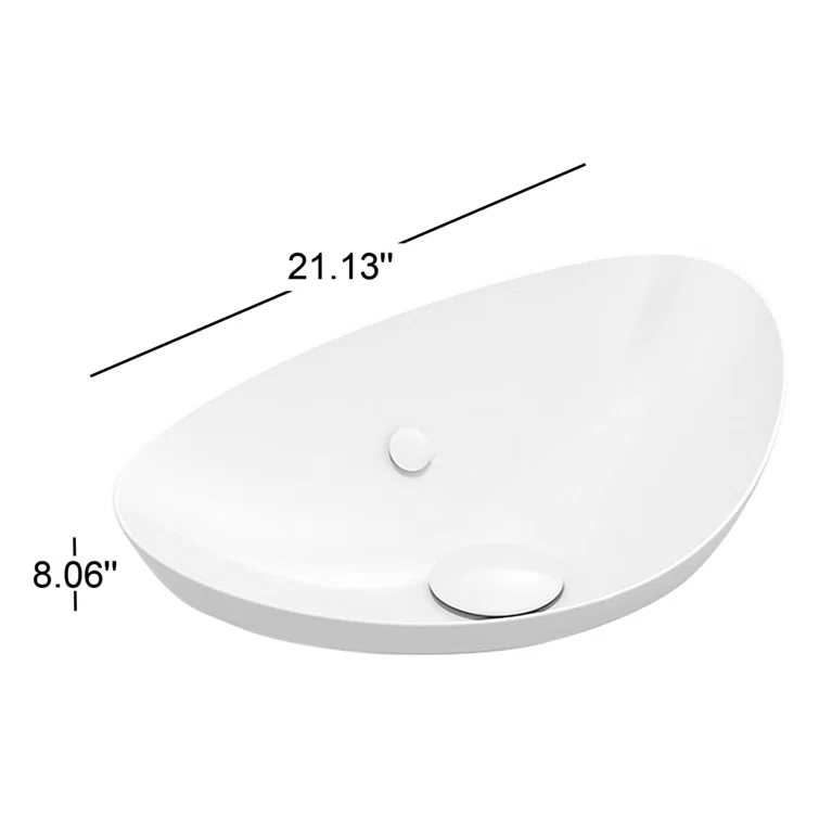 Veil® Ceramic Specialty Vessel Bathroom Sink with Overflow
