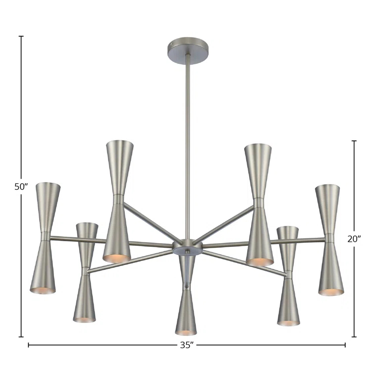 Milo 14 - Light Steel Dimmable Sputnik Sphere Chandelier