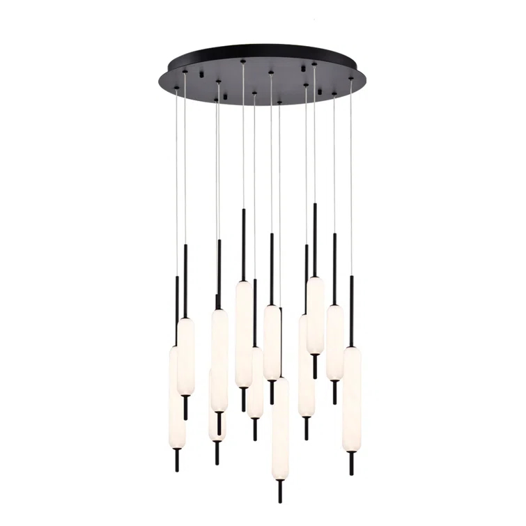 12 - Light Dimmable LED Round / Oval Chandelier