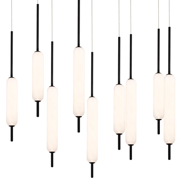 12 - Light Dimmable LED Round / Oval Chandelier