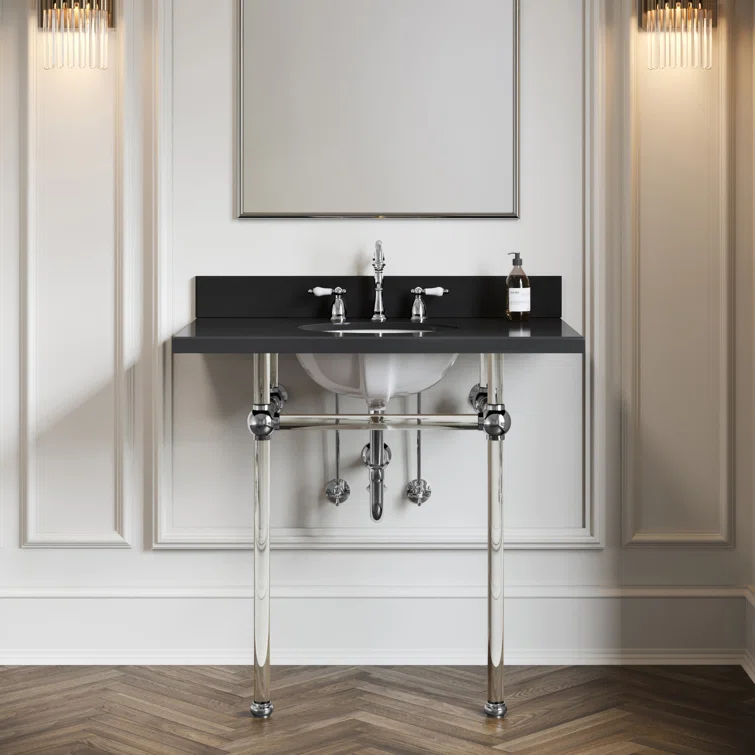 Kingston Brass Heritage Two-Handle 3-Hole Deck Mount Widespread Bathroom Faucet with Pop-Up Drain