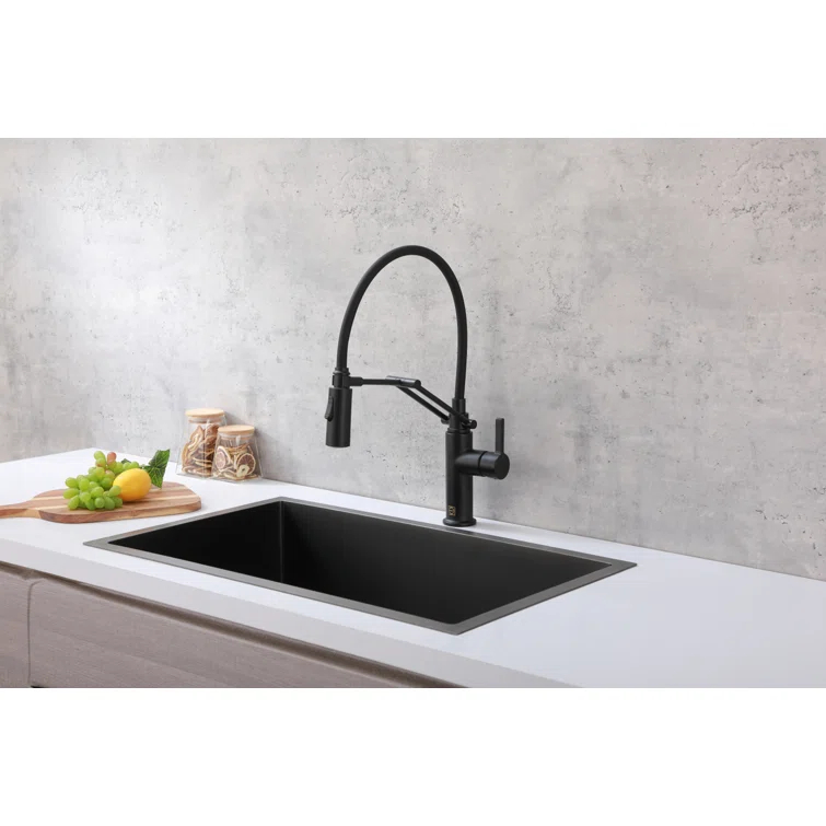 Elegant Lighting Leonardo Pull Down Spray Kitchen Faucet