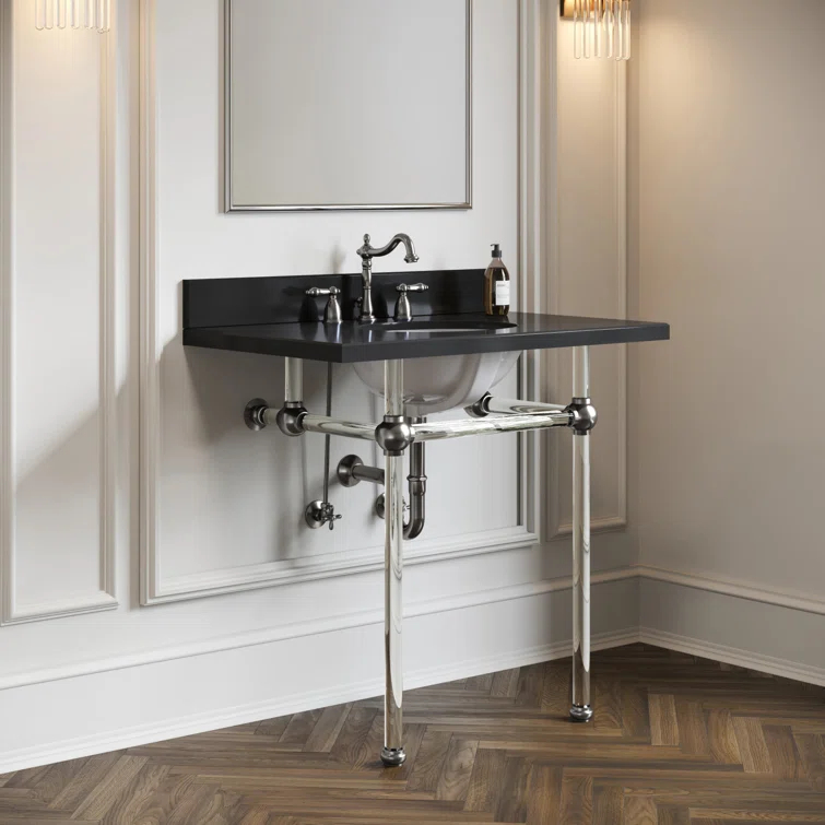 Kingston Brass Heritage Two-Handle 3-Hole Deck Mount Widespread Bathroom Faucet with Pop-Up Drain