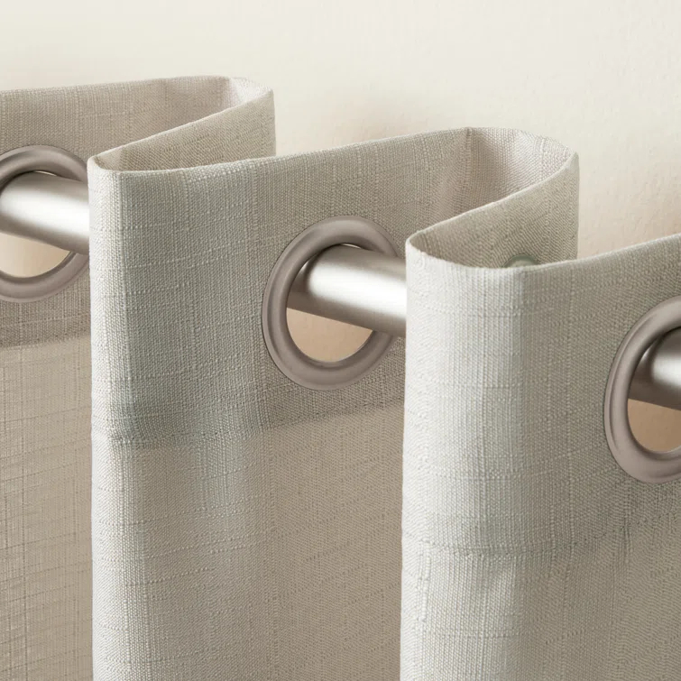 Loha GT Aaliyah Solid Color Semi-Sheer Grommet Curtain Panels