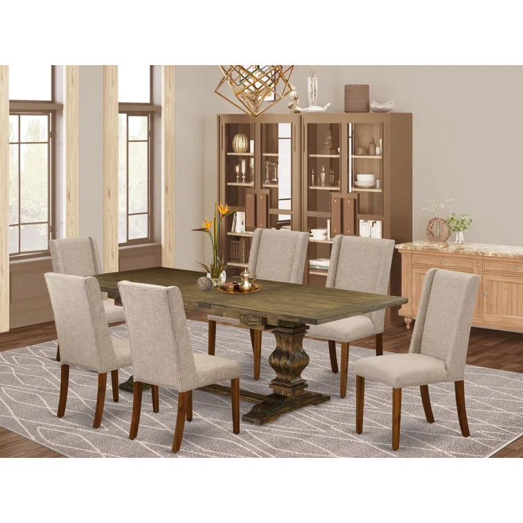 Lassale Removable Leaf Acacia Solid Wood Dining Set