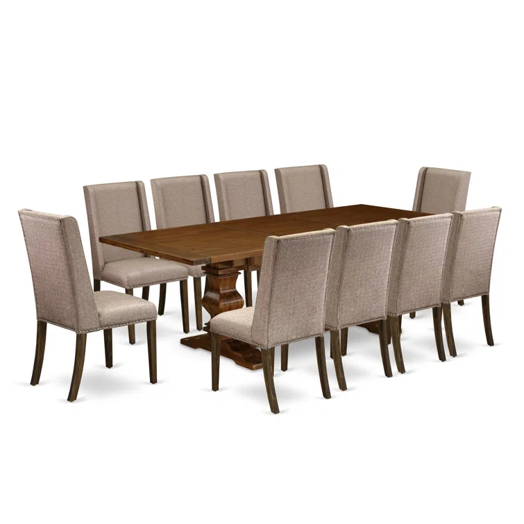 Lassale Removable Leaf Acacia Solid Wood Dining Set