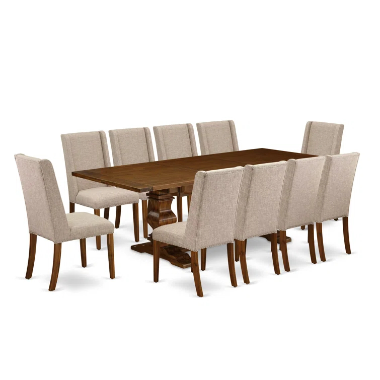 Lassale Removable Leaf Acacia Solid Wood Dining Set