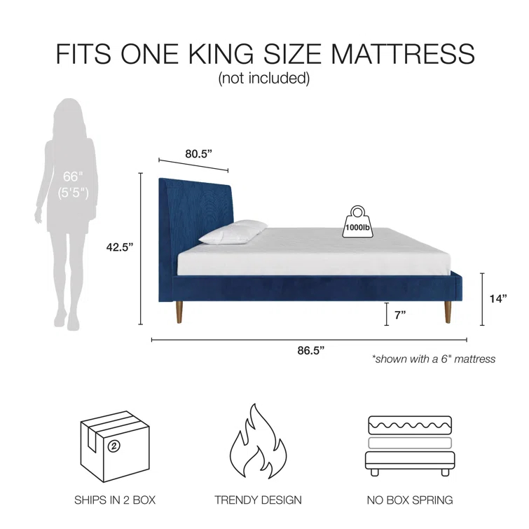 Daphne Upholstered Platform Bed