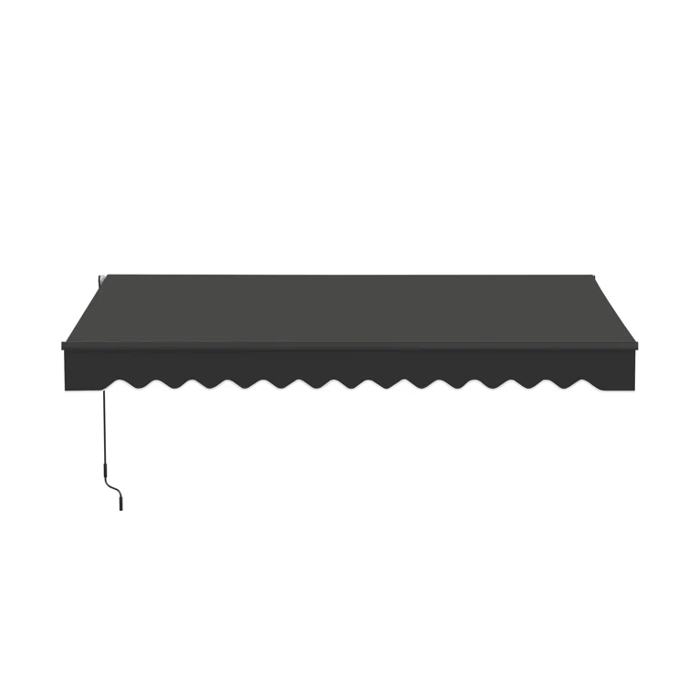 Motorized Retractable Patio Awning- Black Frame
