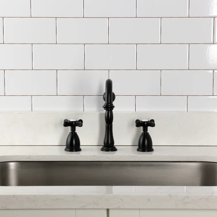 Kingston Brass Essex Double-Handle 3-Hole Widespread Kitchen Faucet