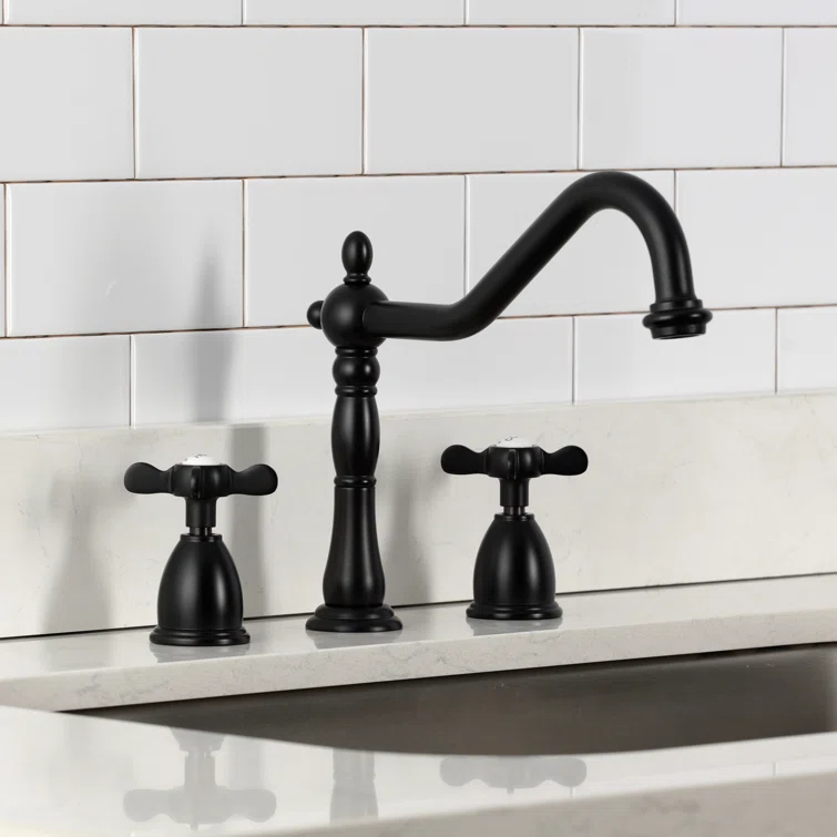 Kingston Brass Essex Double-Handle 3-Hole Widespread Kitchen Faucet