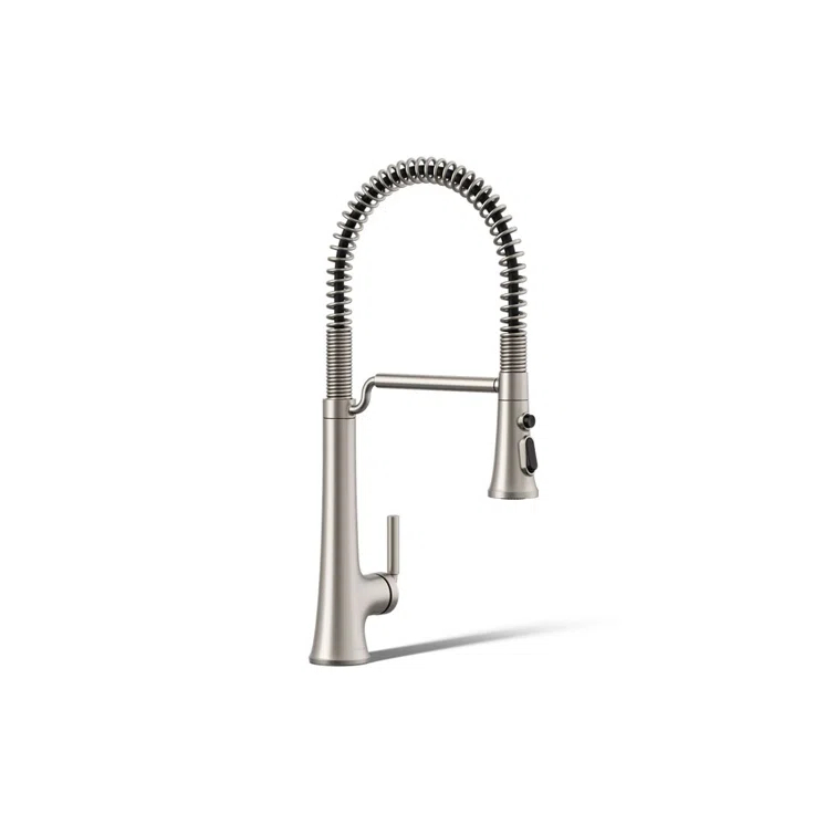 Kohler Tone Single Handle Semi-Professional Pre-Rinse Kitchen Sink Faucet with Three-Function Pull Down Sprayer