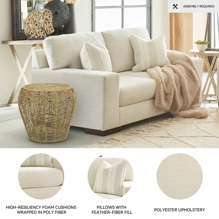 Calloway 70" Square Arm Loveseat with Reversible Cushions