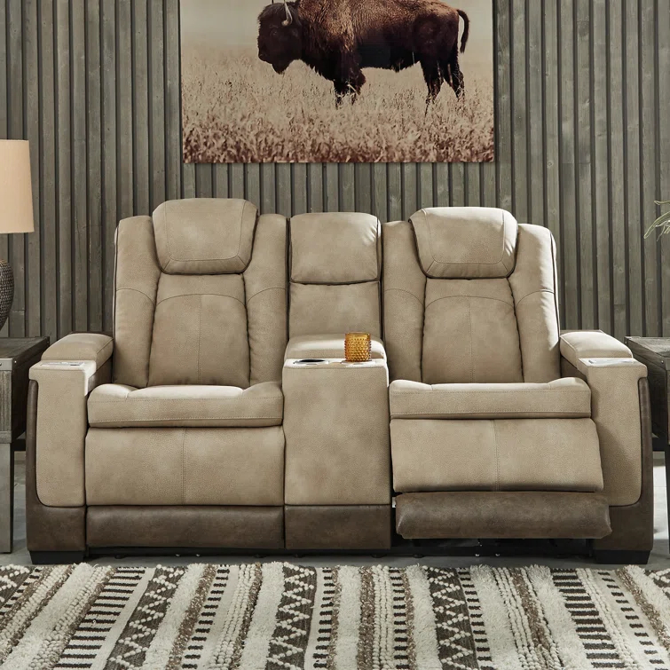 75'' Faux Leather Power Reclining Loveseat