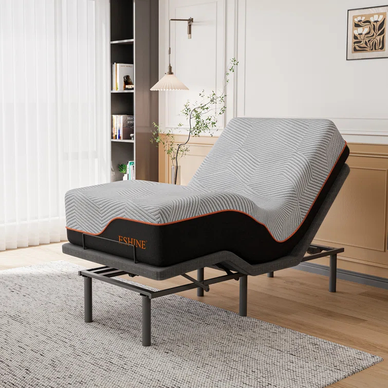 E3100 Zero Gravity Adjustable Bed, Massage, Wireless Remote & App Control, 14'' Ultra-Plush Black Mattress Included