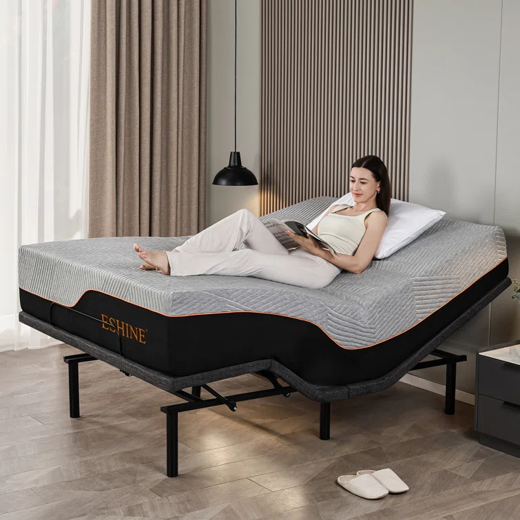 E3100 Zero Gravity Adjustable Bed, Massage, Wireless Remote & App Control, 14'' Ultra-Plush Black Mattress Included