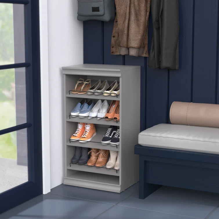 Modular Storage 21.38" W Shoe Shelf Unit with 4 Shelves