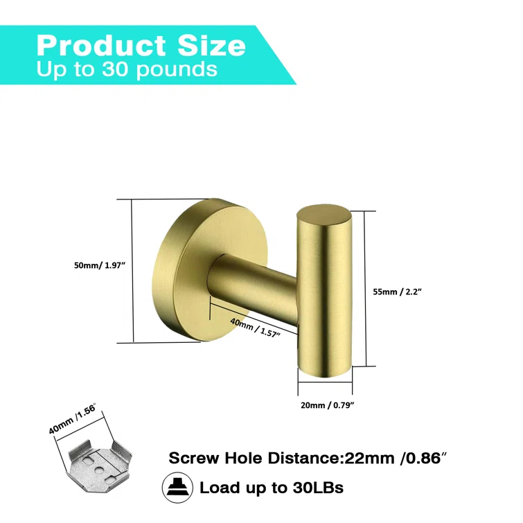 Wall Mounted Towel Hook (Set of 4)