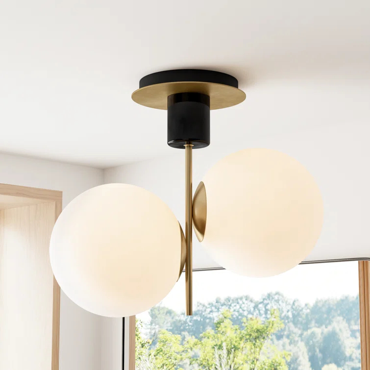 Drake 2 Light Glass Semi Flush Mount