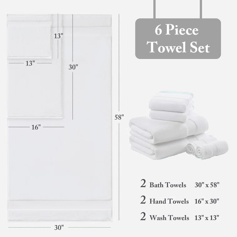 Turkish 100% Cotton Oversized Towel Set