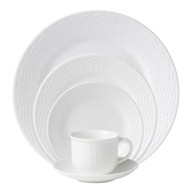 Wedgwood Nantucket Basket 5 Piece Handmade Bone China Dinnerware Set