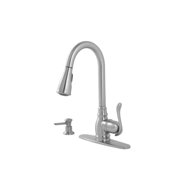 Moen Anabelle Single Handle Deck-mount Pull-down Kitchen Faucet with Sprayer ( Deck Plate Included ) (Soap Dispenser Included)
