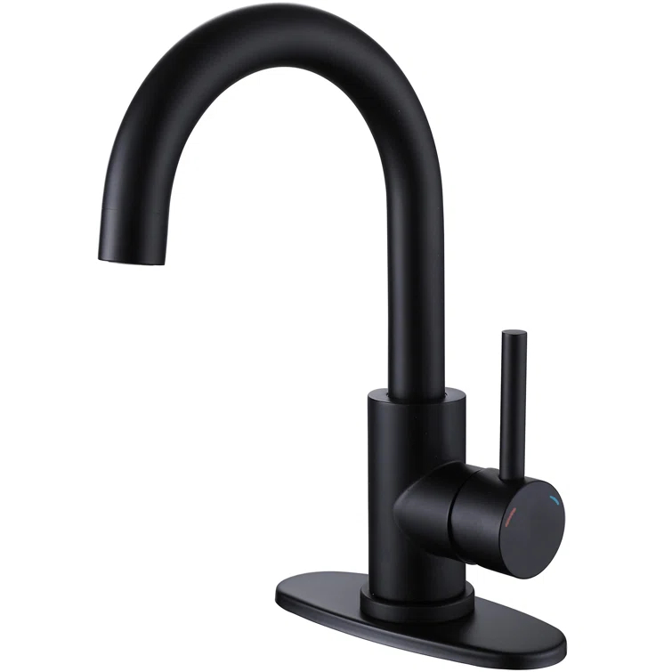 VIBRANTBATH Single-Hole Single-handle Bathroom Faucet 6025-Black