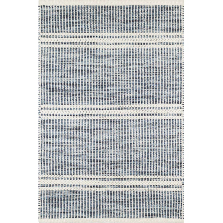 Malta Blue Handwoven Wool Rug