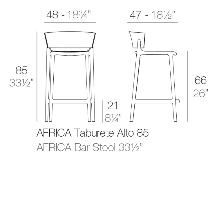 Africa Bar / Counter Stool (Indoor/Outdoor)