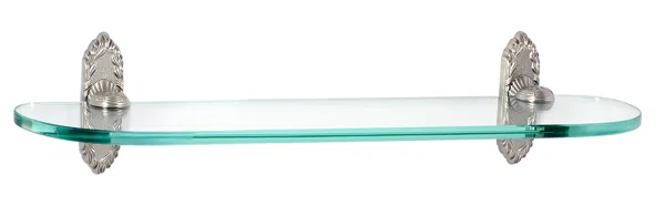 Ribbon and Reed 24" x 1.25" Bathroom Shelf, Satin Nickel
