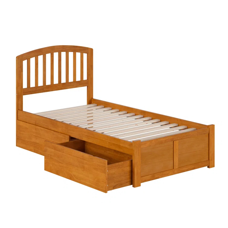 Solid Wood Platform Storage Bed
