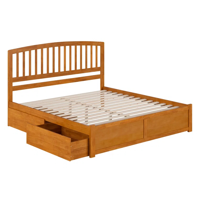 Solid Wood Platform Storage Bed