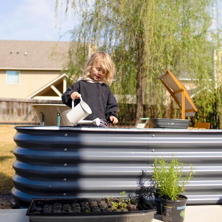 17" Tall 9 In 1 Modular Metal Outdoor Raised Garden Bed