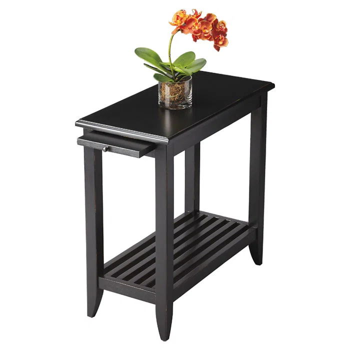 Butler Specialty Loft Transitional Chairside Table In Black Licorice