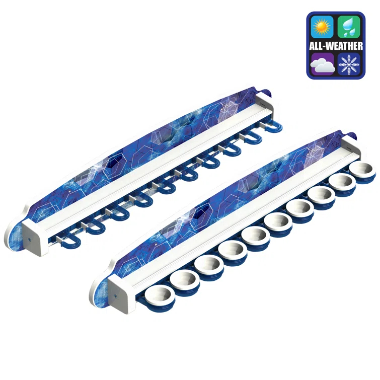 Reel Salty Saltwater 10 Rod Wall Rack - Sliding Track